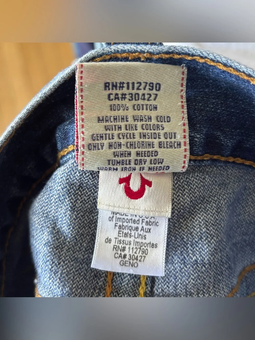 Vintage True Religion Geno Pony Hair Patch Distressed Denim Jorts Cutoff 31/32